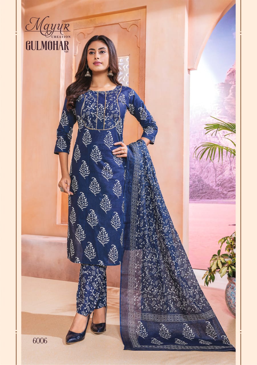 Gulmohar Vol 6 By Mayur Cotton Printed Dress Material Wholesale Online
